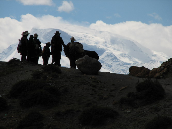Josh talking with some Tibetans. Mt. Kailash, Tibet.